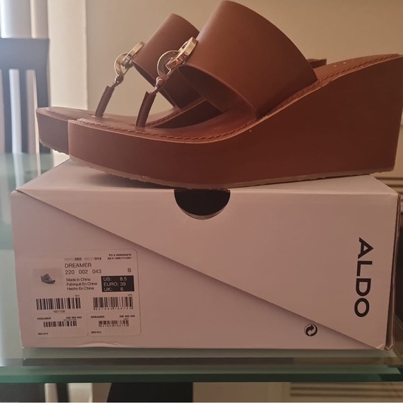 Aldo Dreamer Brown Platforms Wedges NWT size 8.5 - Picture 5 of 6